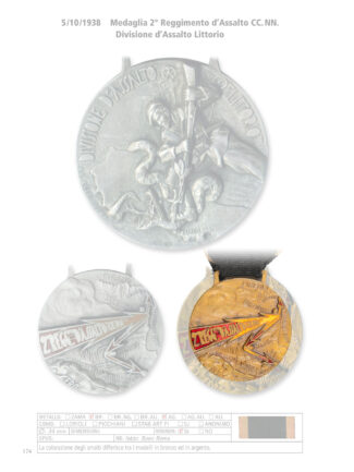 Medaglia Divisione d'assalto Littorio - 2 Regg. CC. NN. - O.M.S.