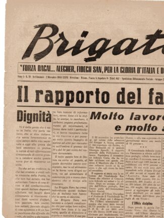 Settimanale Brigata Nera Aldo Resega anno I numero 19 2 dicembre XXII 1944