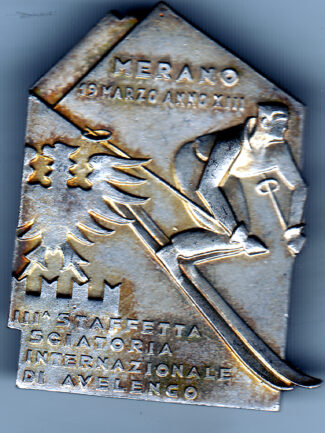 Distintivo fascista merano 11 staffetta sciatoria 13 marzo anno XIII