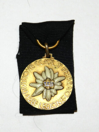 MEDAGLIA IN ARGENTO DORATO NOMINATIVA 128 LEGIONE MVSN AFRICA