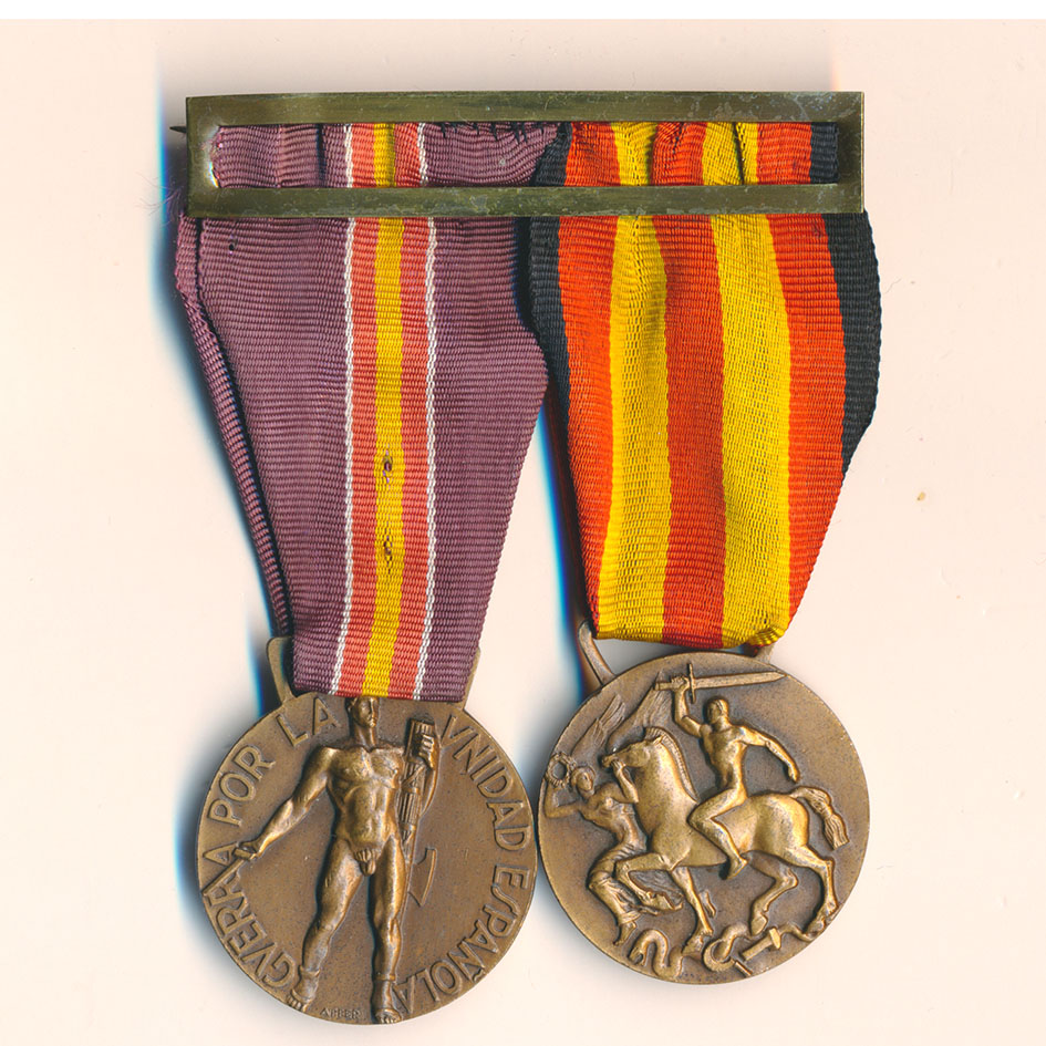 MEDAGLIERE GUERRA DI SPAGNA VOLONTARI + COMMEMORATIVA