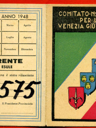 TESSERA VENEZIA GIULIA E ZARA 1948