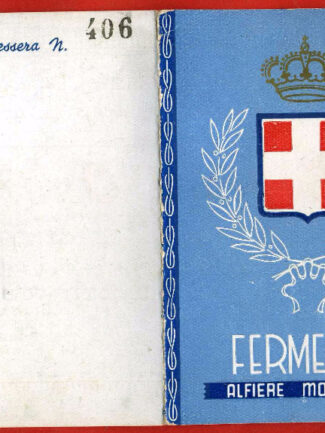 TESSERA FERMENTO ALFIERE MONARCHICO SOCIO D'ONORE