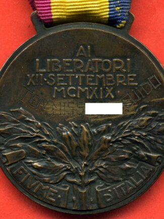 MEDAGLIA COMMEMORATIVA IMPRESA DI FIUME NOMINATIVA