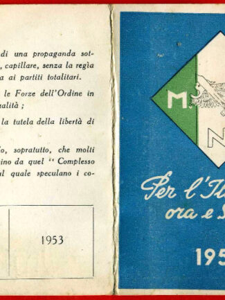 MOVIMENTO NAZIONALE ANTICOMUNISTA 1951