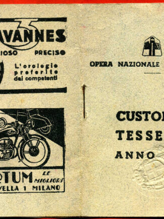 TESSERA GENOVA O.N.D ANNO XV COMPLETA !!