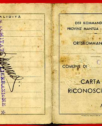 CARTA RICONOSCIMENTO 1944