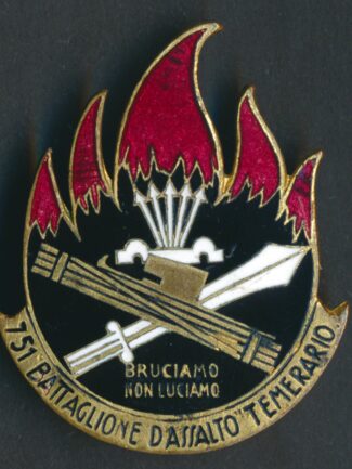 DISTINTIVO GRANDE 751° BTG D'ASSALTO TEMERARIO - FIAMME NERE - CTV MVSN -
