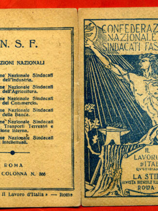 TESSERA - CONFEDERAZIONE SINDACATI FASCISTI CON FOTO