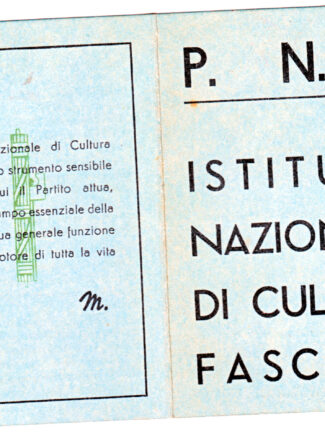 partito fascista istituto nazionale cultura fascista