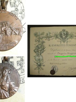 Diploma + med. 12° Regg. Artigl. Pesante. Gara cond.trattori