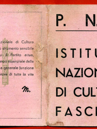 TESSERA - ISTITUTO CULTURA FASCISTA UDINE