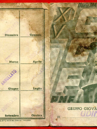 TESSERA - RARA. GRUPPO GIOVANI FASCISTE UDINE CON FOTO